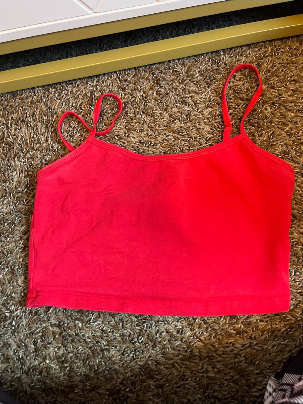 SHEIN Bright Red Spaghetti Strap Crop Camisole